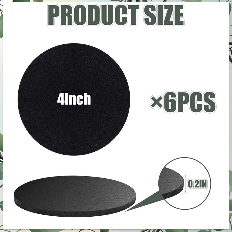 AHFCANG Plant Coaster Mat Reversible(Fabric/Leather),6Pcs Plant Coasters for House Plants Indoor & Outdoor,Household Products Absorbent/Waterproof(4inch) - Image 2